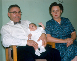 It was several weeks before anyone let my Grandpa Knope hold me again - here we are with Grandma! Don't they look proud?! Heh.